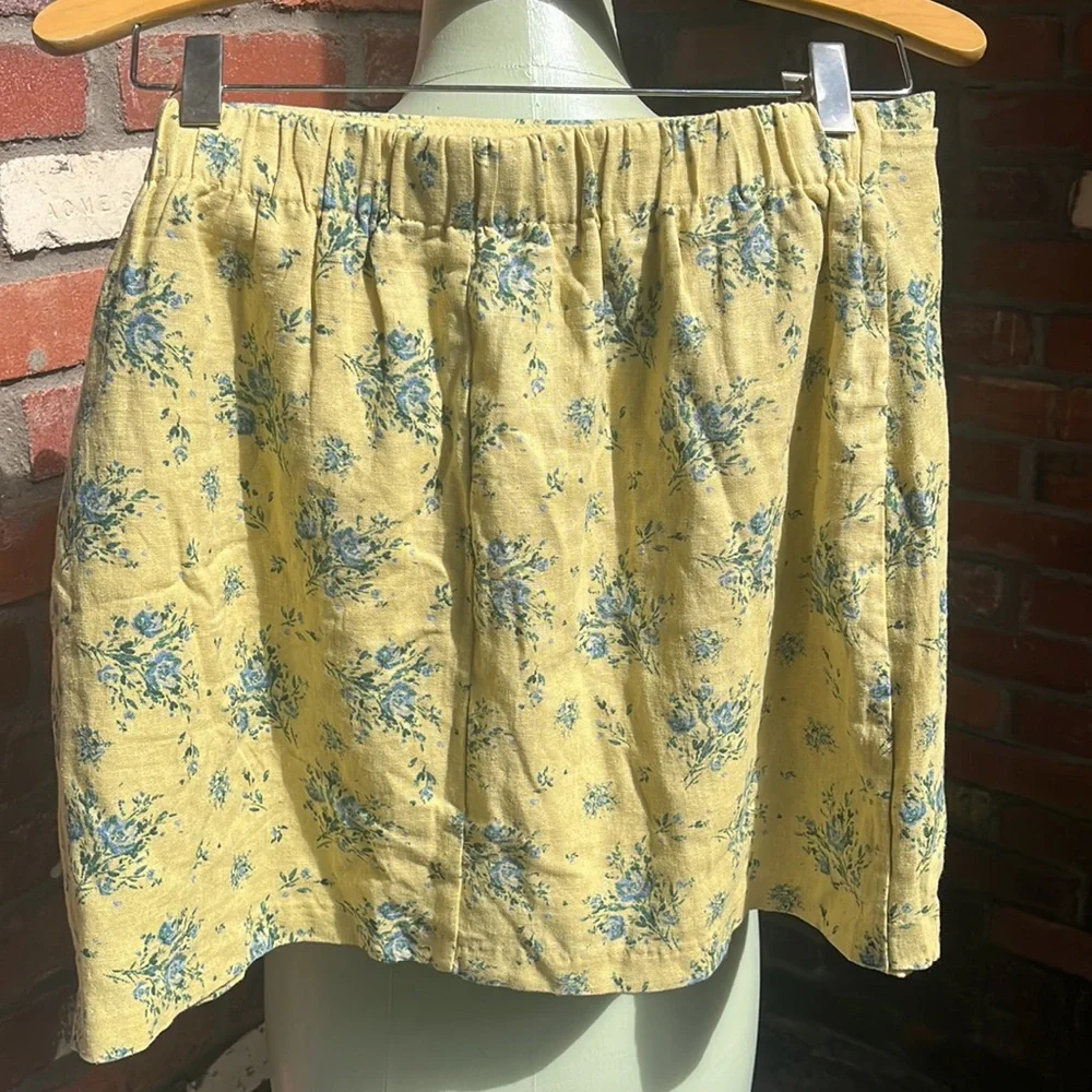 Maison D’Amelie Floral Linen Blend Wrap Skirt size Medium - Picture 4 of 7